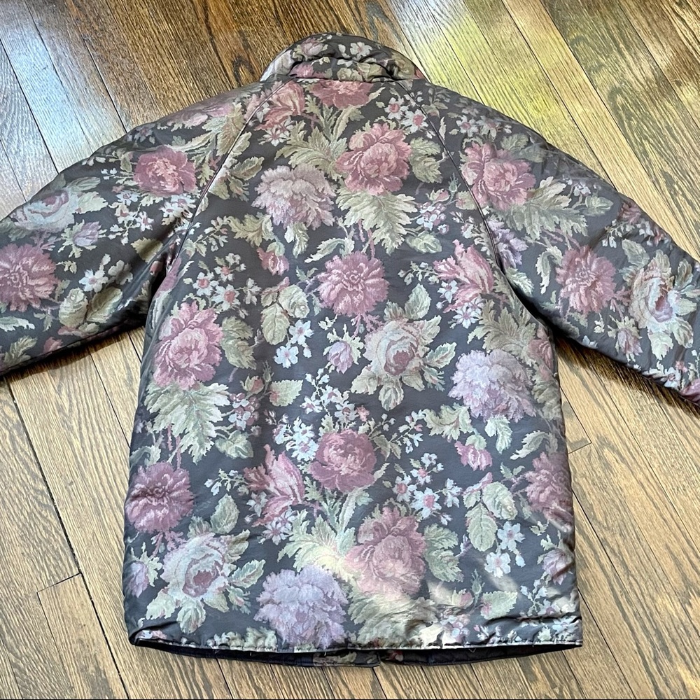 VTG Bill Blass Floral Down Puffer w/ Toggles - Picture 5 of 12